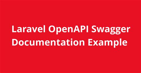 Laravel OpenAPI Swagger Documentation Example Open Source Agenda