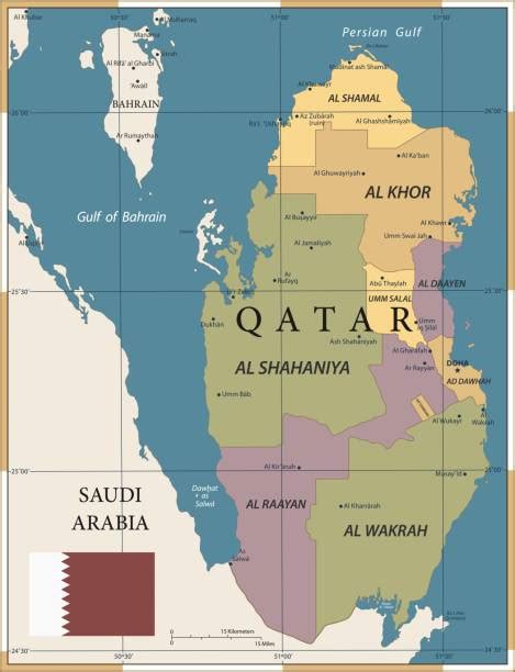Qatar Map Illustrations Royalty Free Vector Graphics And Clip Art Istock