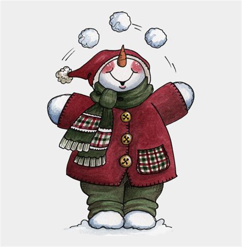 Juggling Christmas Clipart Snowman Clipart Winter Primitive