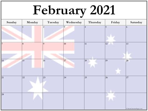 Calendar 2021 with notes is nothing but printable yearly 2021 calendars that provides space for writing notes. Calendar February 2021 New Zealand Flag | Free Printable ...
