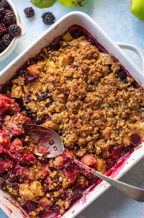 Grain Free Apple And Blackberry Crumble A Saucy Kitchen