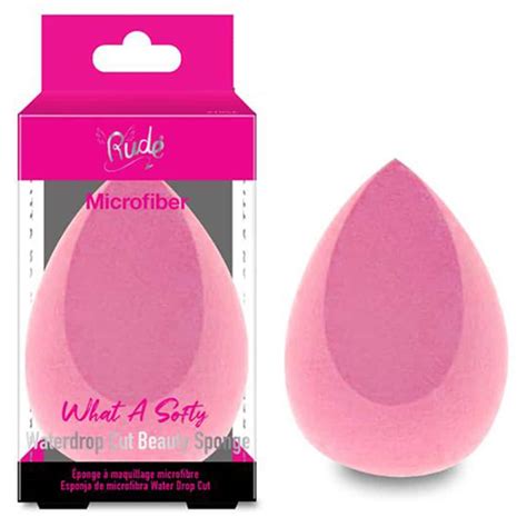 Rude Cosmetics What A Softy Microfiber Waterdrop Cut Beauty Sponge Rc