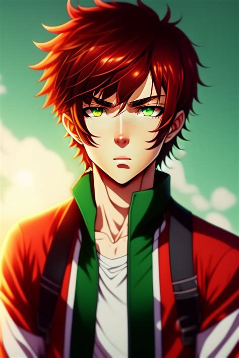 Anime Boy With Red Hair And Red Eyes