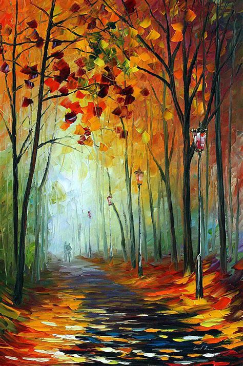 Fog Alley — Palette Knife Oil Painting On Canvas By Leonid Afremov