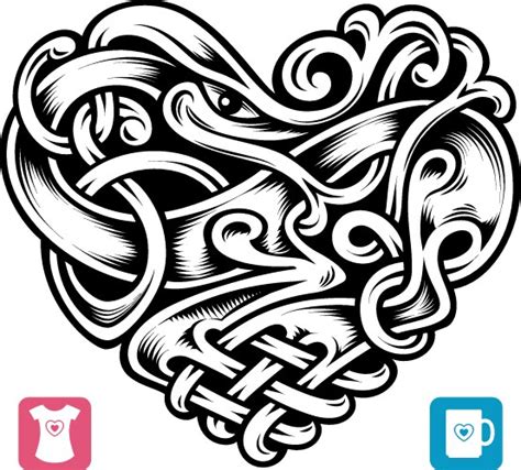 Celtic Knot Rune Bound Hearts Infinity Symbol Vector Image