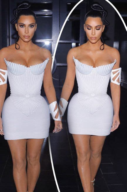 Kim Kardashian Highlights Tiny Waist In White Mini Dress Kim