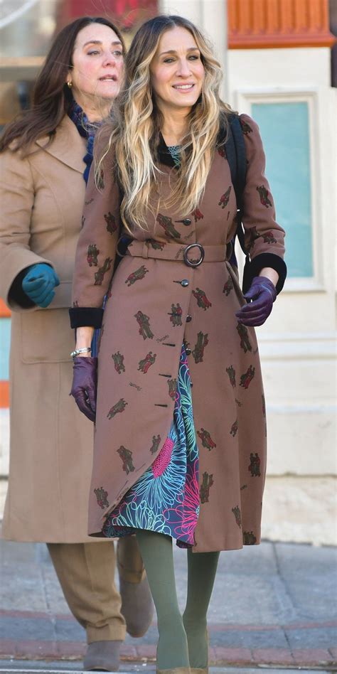 while filming an episode of hbo s divorce sarah jessica parker rocked a myriad of prints and