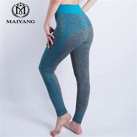 2016 New Sex High Waist Stretched Pants Gym Clothes Running Tights Women Sports Leggings Fitness