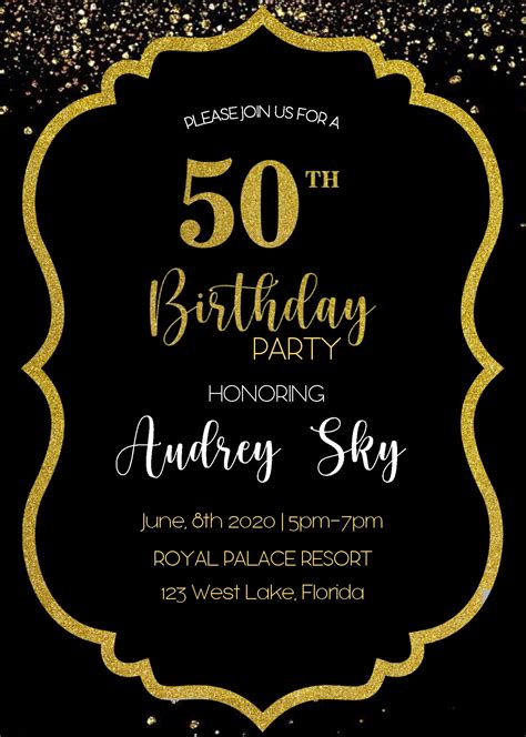 Free Printable 50th Birthday Party Invitation Templates Printable Templates