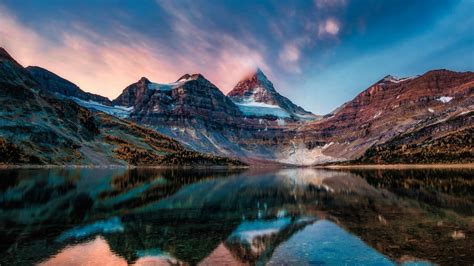 Mountain Ranges With Body Of Water Landscape Hd Wallpaper Wallpaper