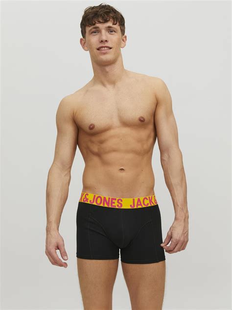 Jack And Jones Mens New 3 Pack Trunks Boxer Shorts Underwear Black Navy Grey Ebay