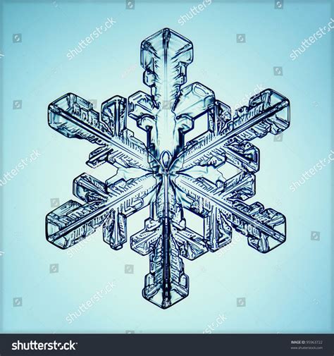 Ice Crystal Snowflake Macro Stock Photo 95963722