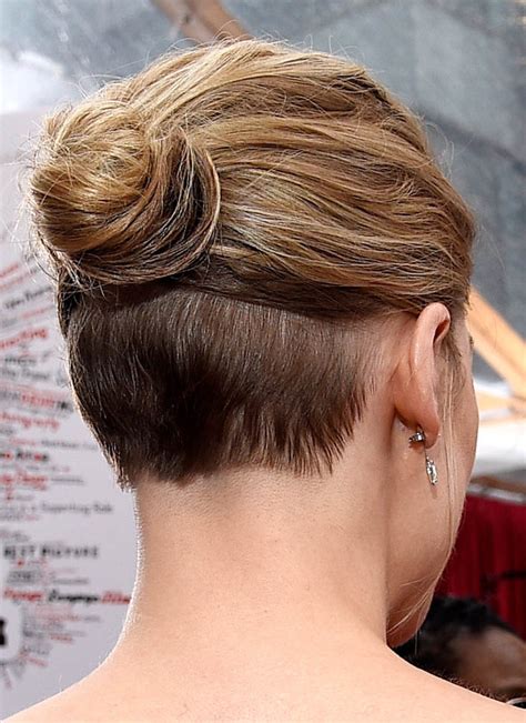 The undercut hairstyle is probably the most trending men's haircut right now. Lady Nape: Rosamund Pike Shaved Nape Undercut hairstyle