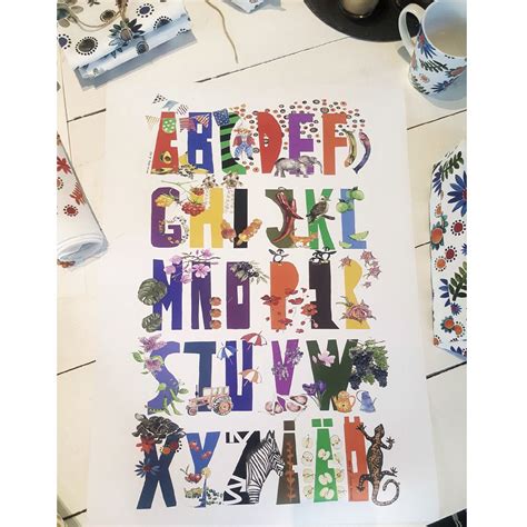 Swedish Alphabet Poster With Watercolor Illustrations By Anna Hedeklint