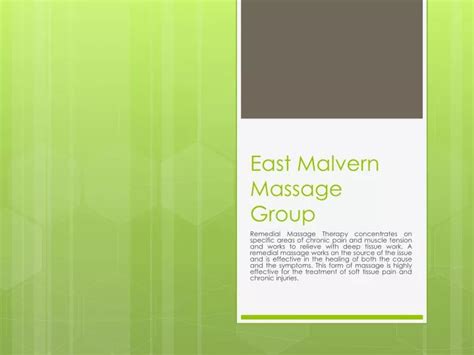 Ppt East Malvern Massage Group Powerpoint Presentation Free Download Id8141617