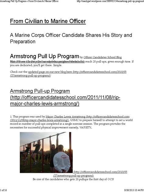 Armstrong Pullup Program Self Care Recreation
