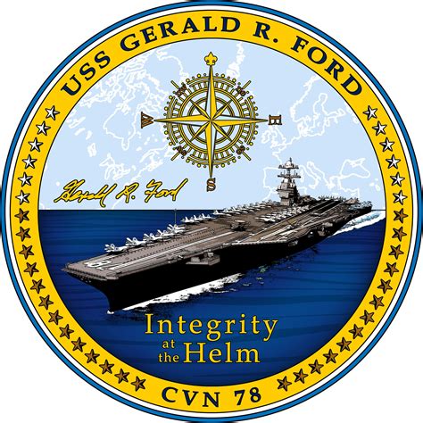 Navy Aircraft Carrier USS Gerald R Ford Flies New Battle Flag At Sea
