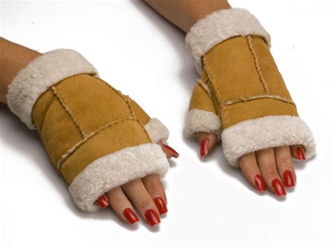 nordvek womens fingerless genuine sheepskin gloves mittens ladies 309 100 ebay