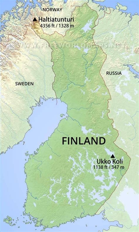 Geographical Map Of Finland Topography And Physical Features Of Finland