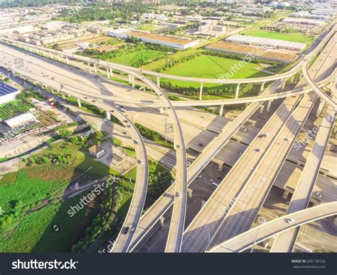 Aerial View Massive Highway Intersection Stack Stock Photo 645139126