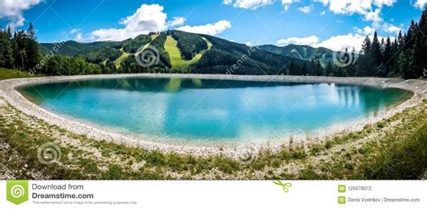 Beautiful Mountain Landscape With View Of Lake Speicherteich In The