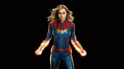 Download Wallpaper 1366x768 Fan Art Brie Larson Superhero Captain