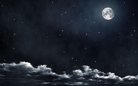 Night Sky Moon Desktop
