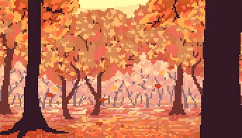 Pixel Autumnfall Background Gamedev Market