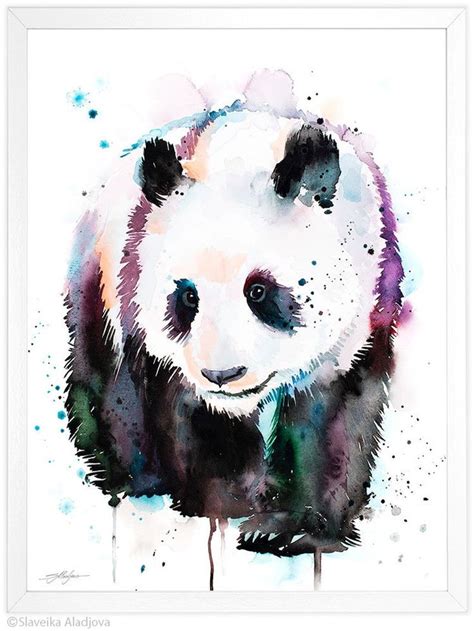 Panda Aquarelle Impression Par Slaveika Aladjova Art Etsy Panda