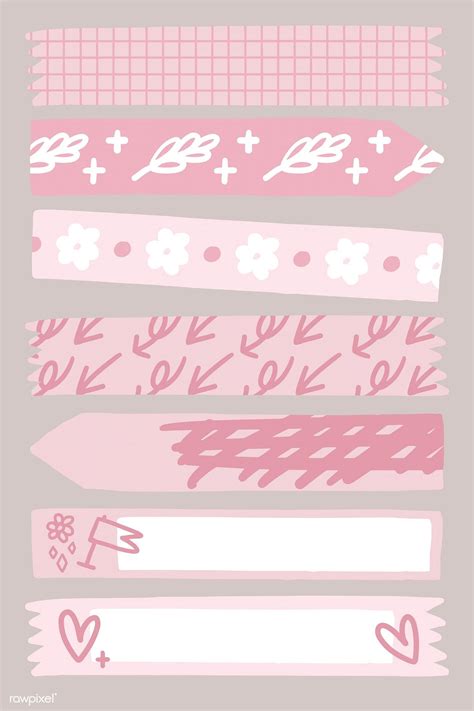 Doodle Floral Tape Design Vectors Free Image By