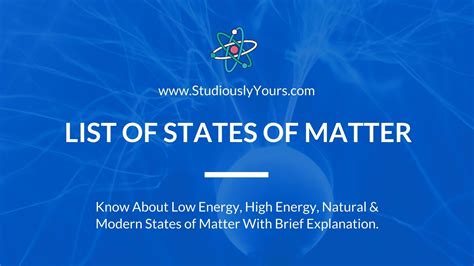 Check States Of Matter List Here Brief Explanation Included