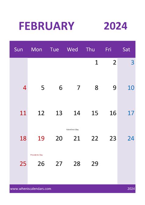 Blank February Calendar Printable 2024 Monthly Calendar