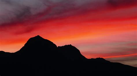 1366x768 Sunset Mountains Red Sky 5k 1366x768 Resolution Hd 4k