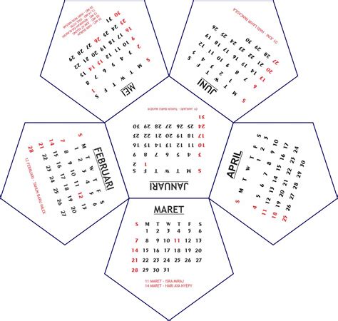 Template Kalender Unik 2021 Bentuk Bola Polygon Free Cdr