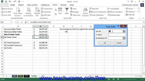 Excel 2013 Tutorial Using Goal Seek Microsoft Training Lesson 233