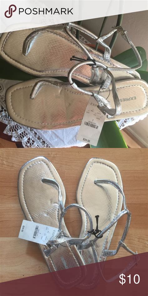 Nwt Express Silver Sandals Silver Sandals Express Shoes Sandals