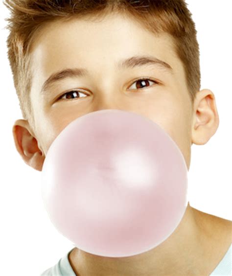 Boy Blowing Pink Bubble Gum Free Transparent Png Download Pngkey