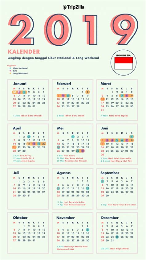 Indonesia is located in southeast asia, and is comprised of more than 17 thousand islands, making indonesia the world's largest island country. Kalender 2019 Libur Indonesia | Download 2020 Calendar ...