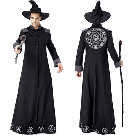 Umorden Adult Magic Wizard Sorcerer Warlock Costume Magician Cosplay