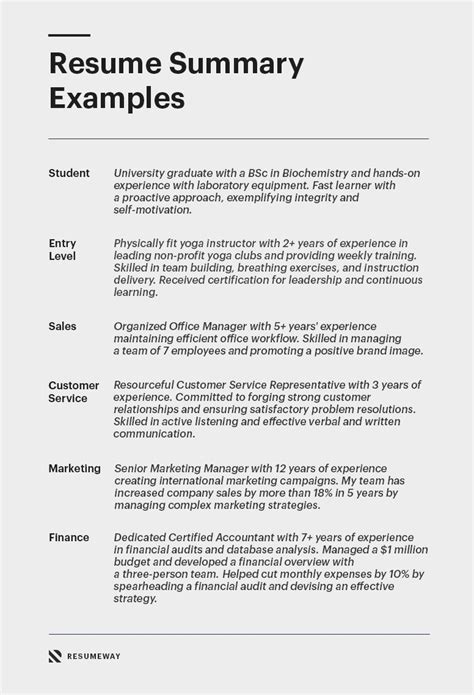 Resume Summary Writing Guide Examples And Tips Resumeway