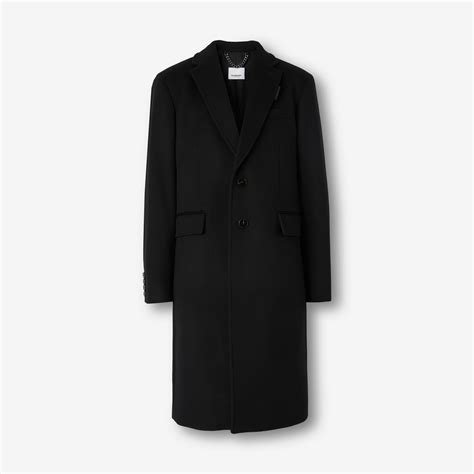 Wool Cashmere Tailored Coat In Black Men Burberry Official
