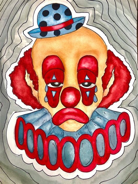 Triste Impresión Payaso Etsy España