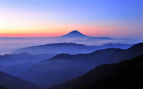 Wallpaper Japan Landscape Mountains Sunset Hill Nature Sunrise