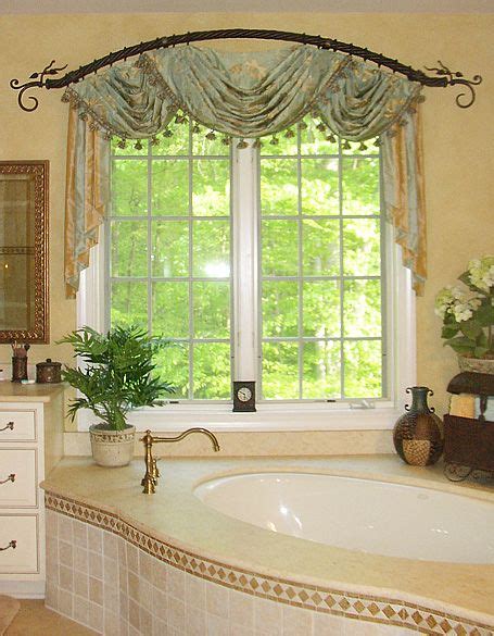 For the first ideas, the blue color oceanic that made from 100% polyester fabric window curtain with tie backs is available. Orion - Designer Pride | Large window treatments, Arched ...