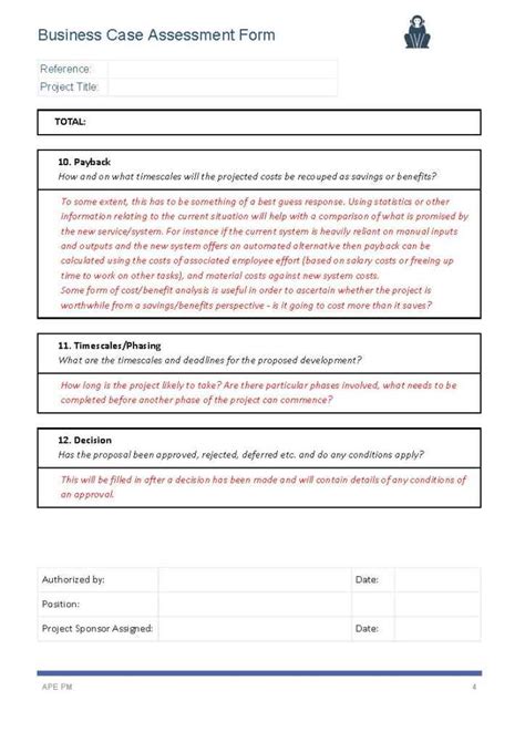 Apply to co spend controls for alpha and discovery funding. Business Case Template - Ape