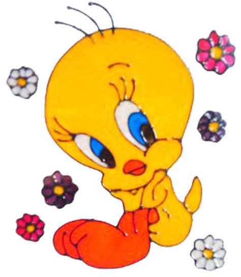 Tweety Bird And Flowers Window Cling Set Colorful