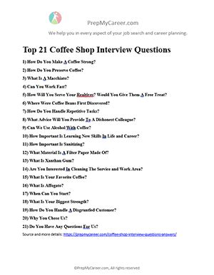 Top Coffee Shop Interview Questions In With Answers