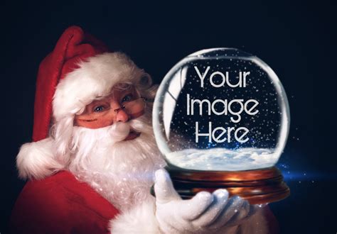 Santa Holding Snow Globe Edit Christmas Photoshop Etsy