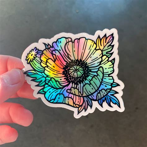 Holographic Flowers Sticker Pack Kate Ohara