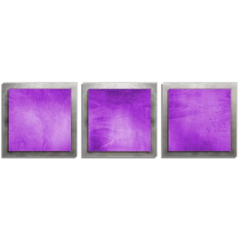 Purple And Silver Artwork Modern Metal Wall Art Violet Etsy